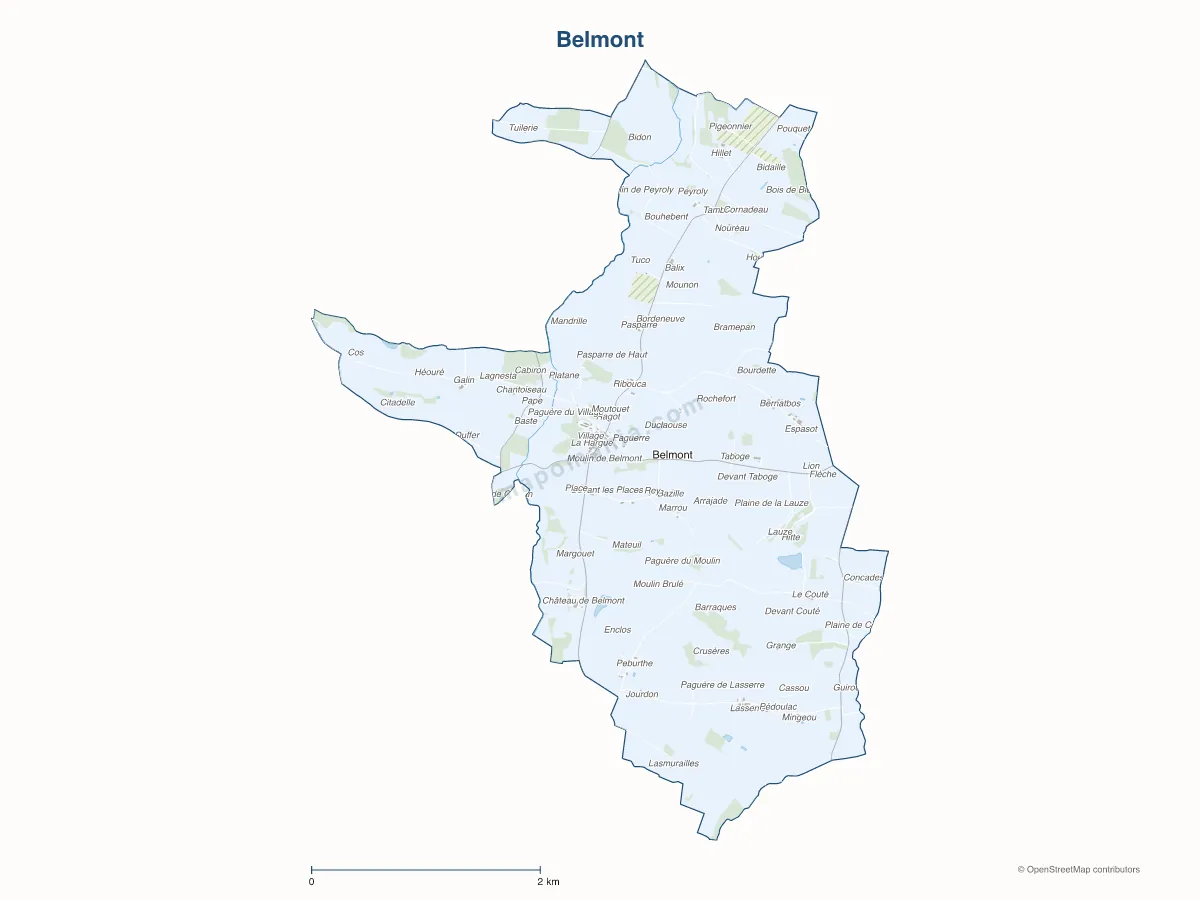 Carte de Belmont à personnaliser