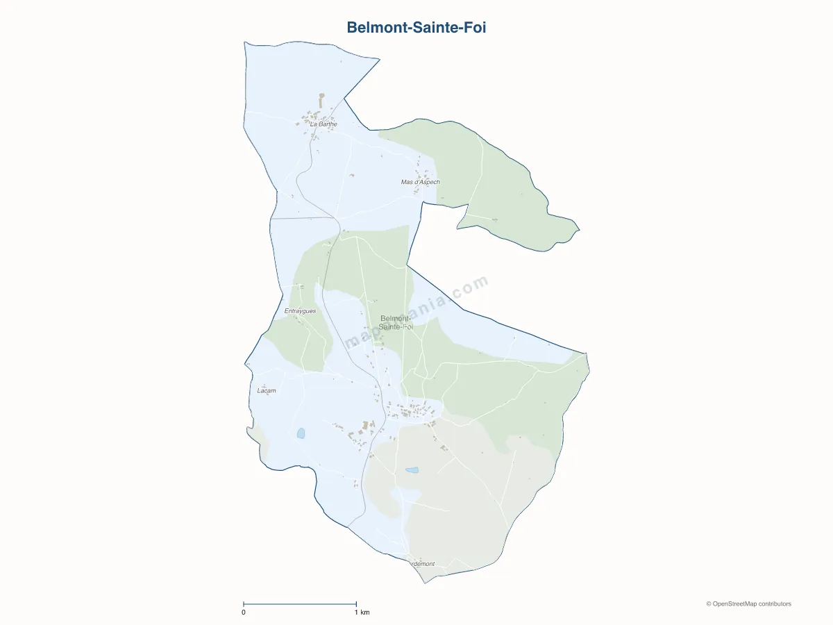 Carte de Belmont-Sainte-Foi à personnaliser