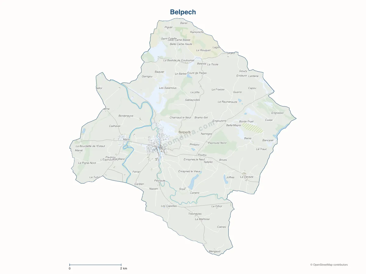 Carte de Belpech à personnaliser