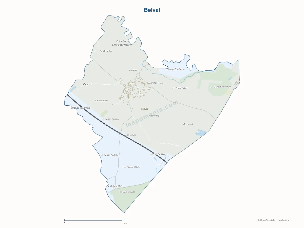 Carte de Belval à personnaliser