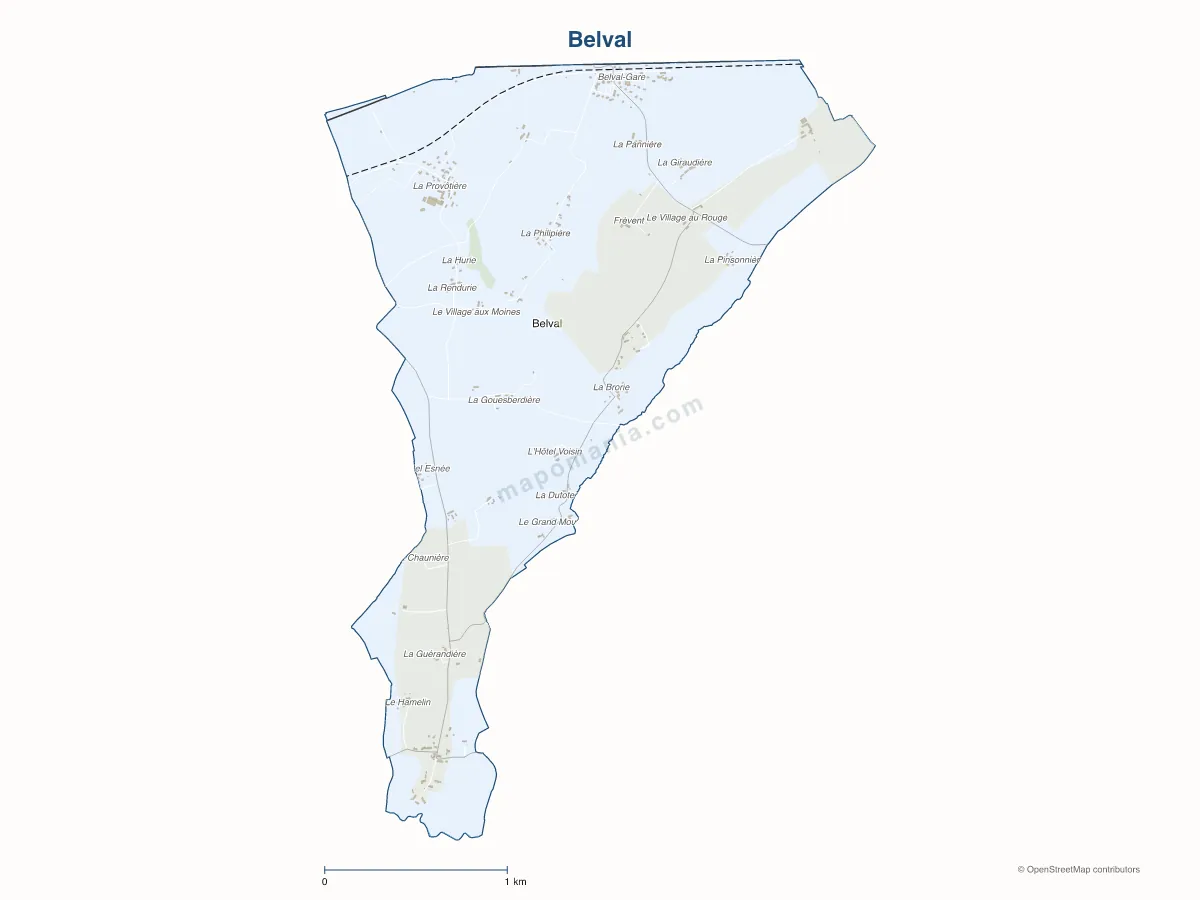 Carte de Belval à personnaliser