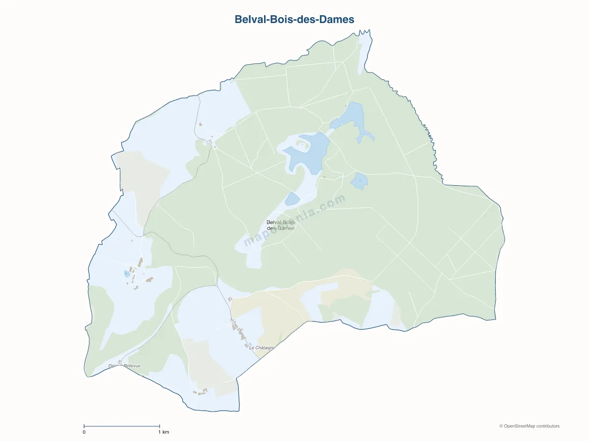 Carte de Belval-Bois-des-Dames à personnaliser