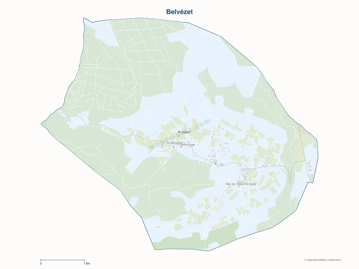 Carte de Belvézet à personnaliser