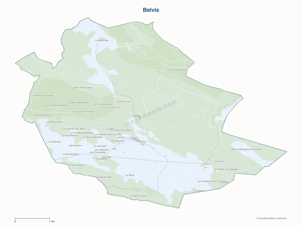 Carte de Belvis à personnaliser