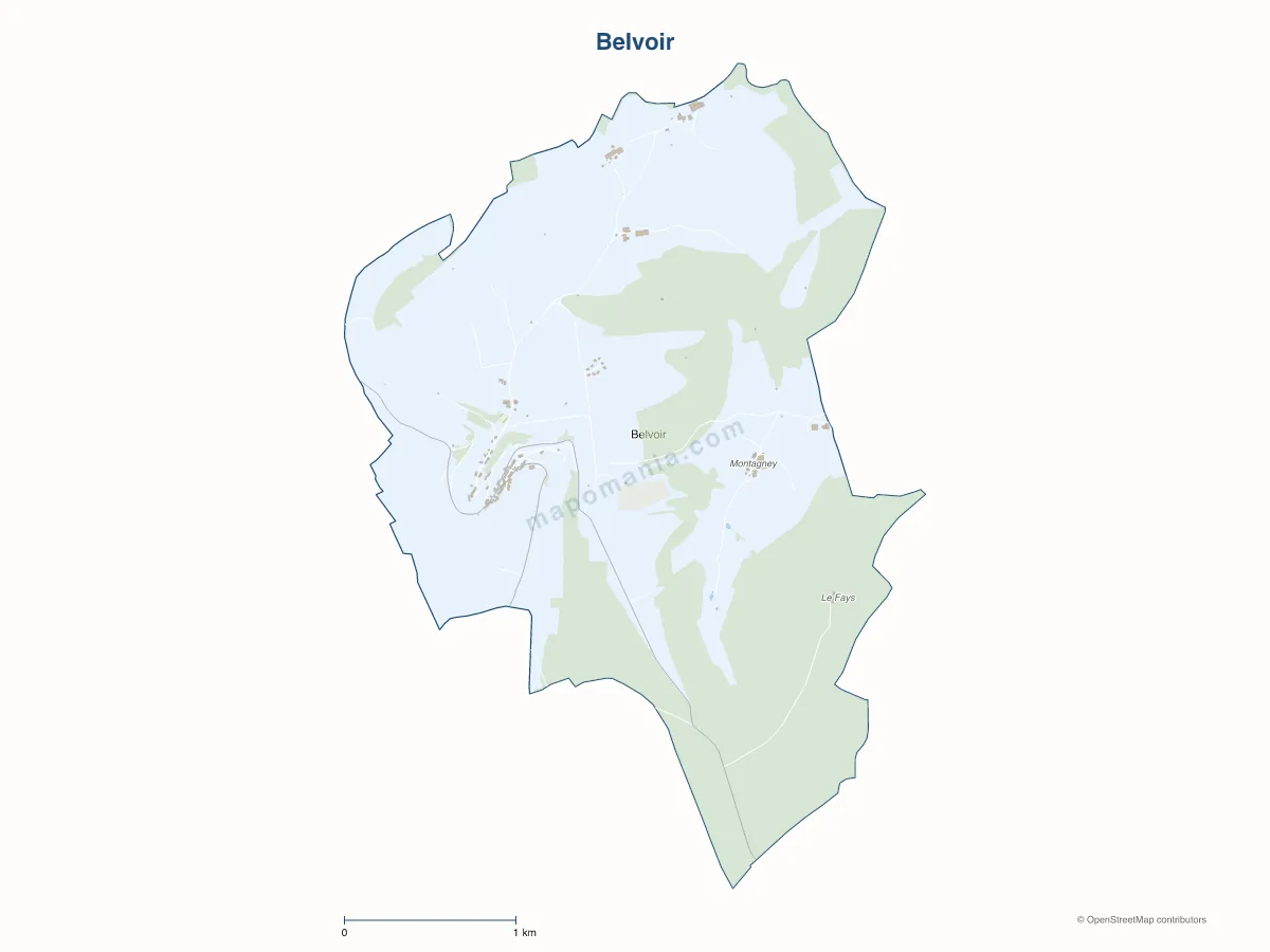 Carte de Belvoir à personnaliser