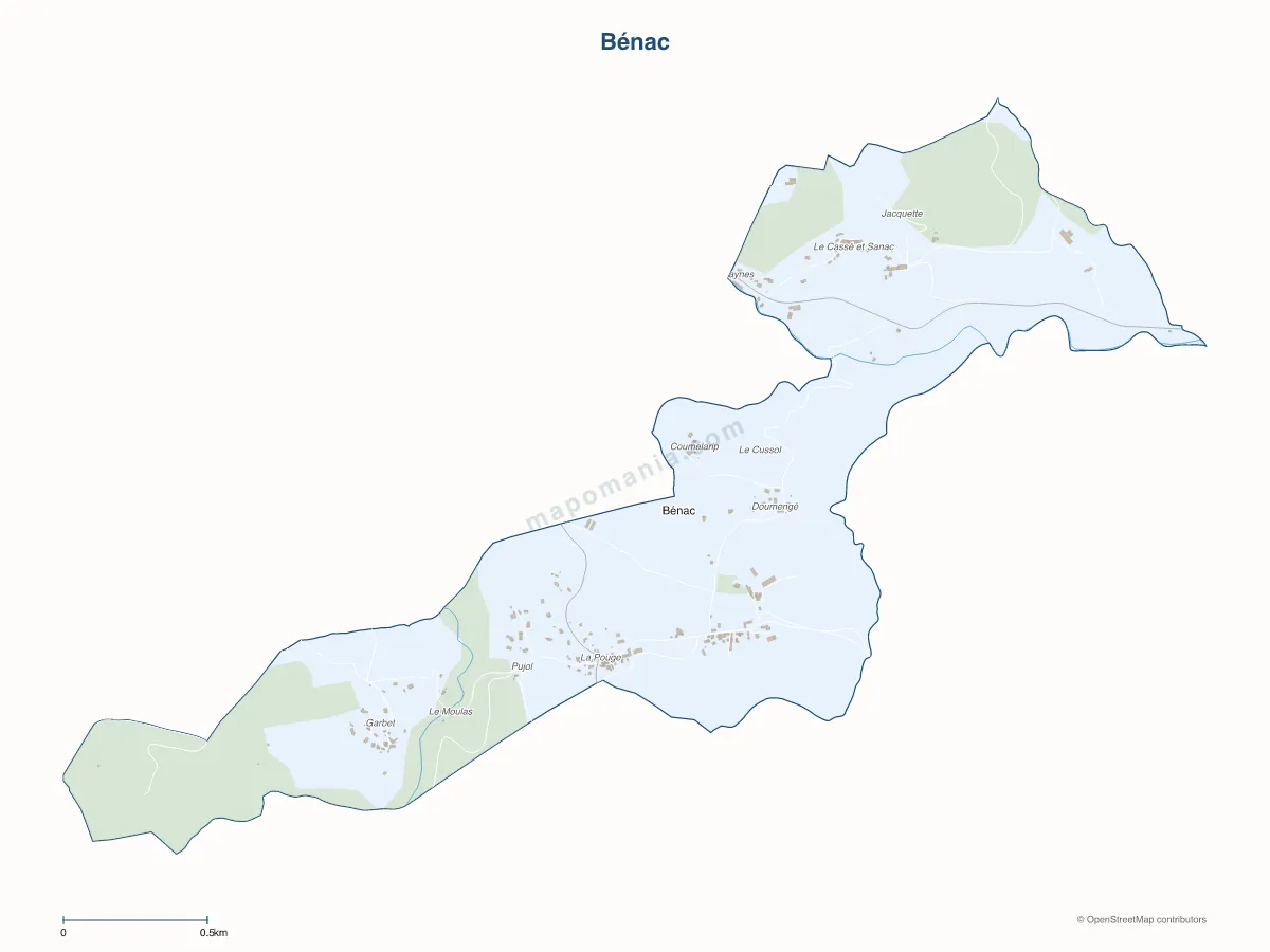 Carte de Bénac à personnaliser