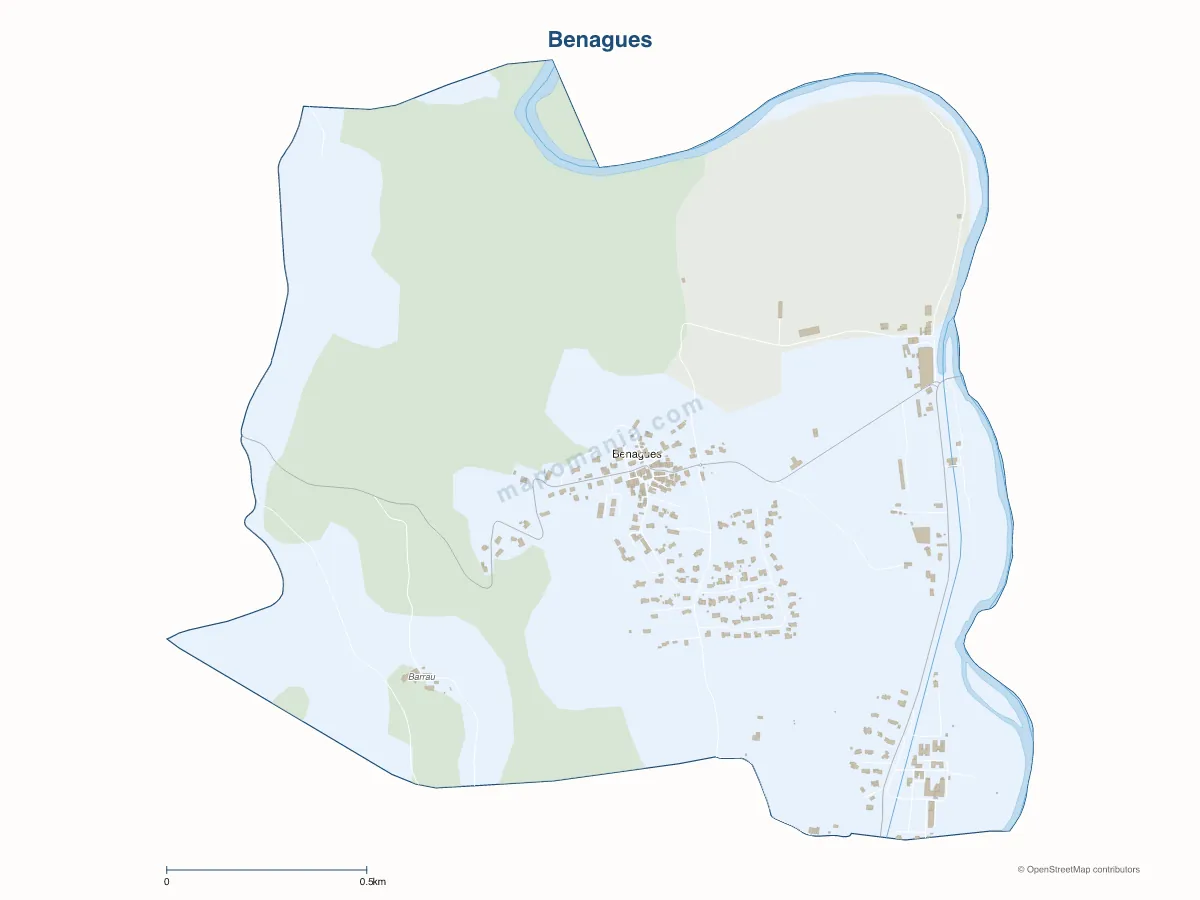 Carte de Benagues à personnaliser