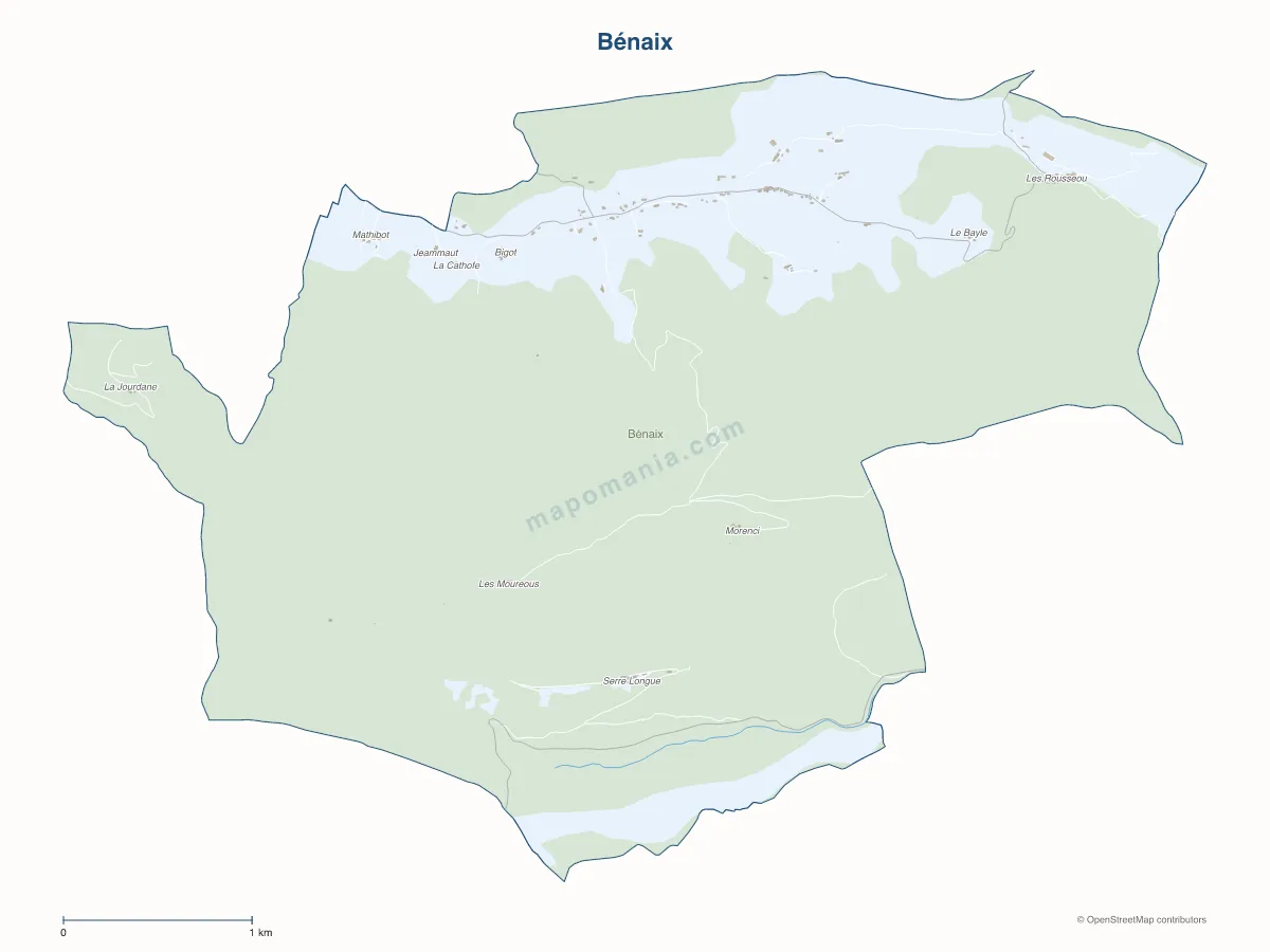 Carte de Bénaix à personnaliser