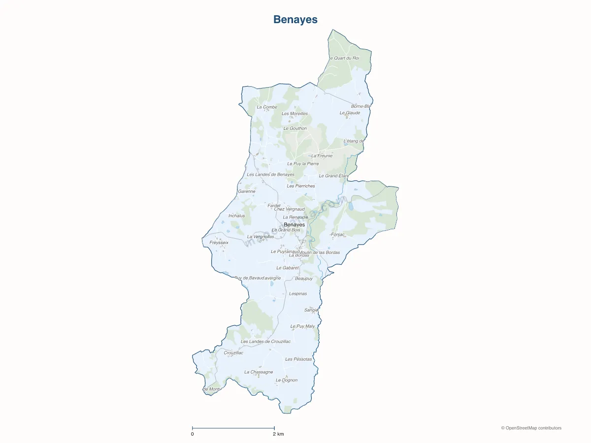 Carte de Benayes à personnaliser