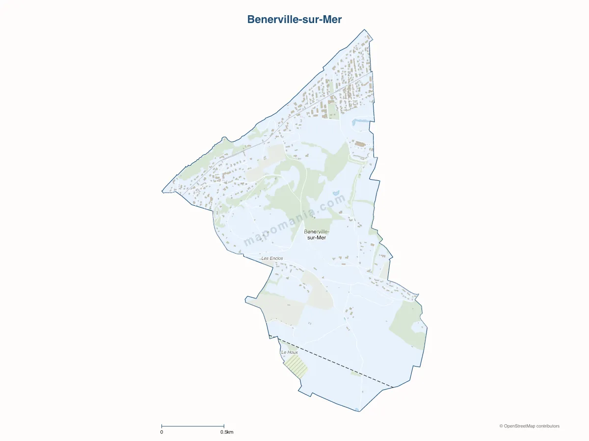 Carte de Benerville-sur-Mer à personnaliser