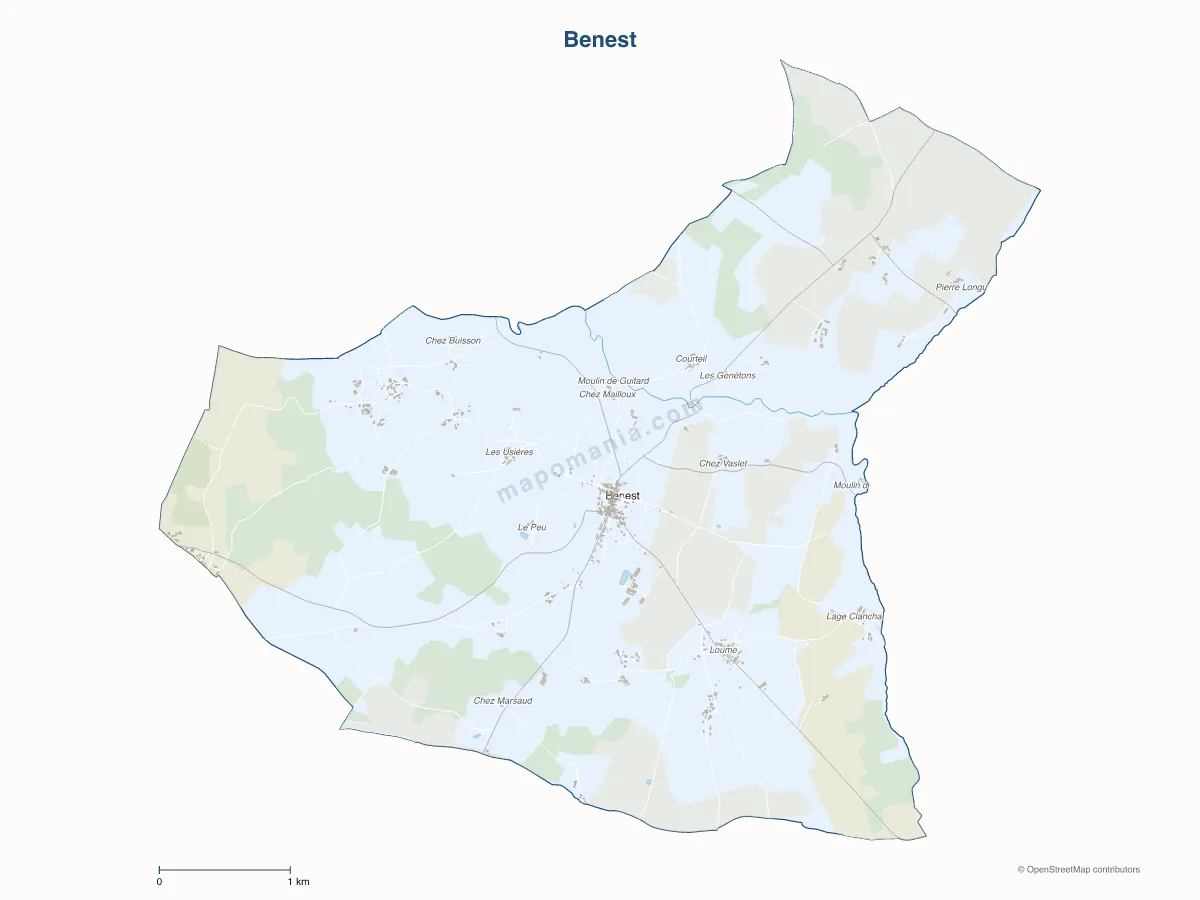 Carte de Benest à personnaliser