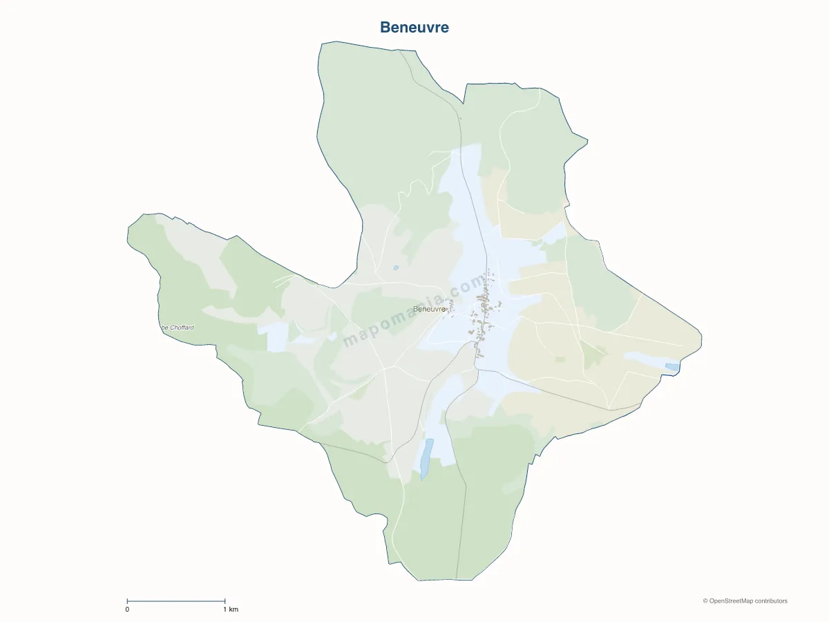Carte de Beneuvre à personnaliser