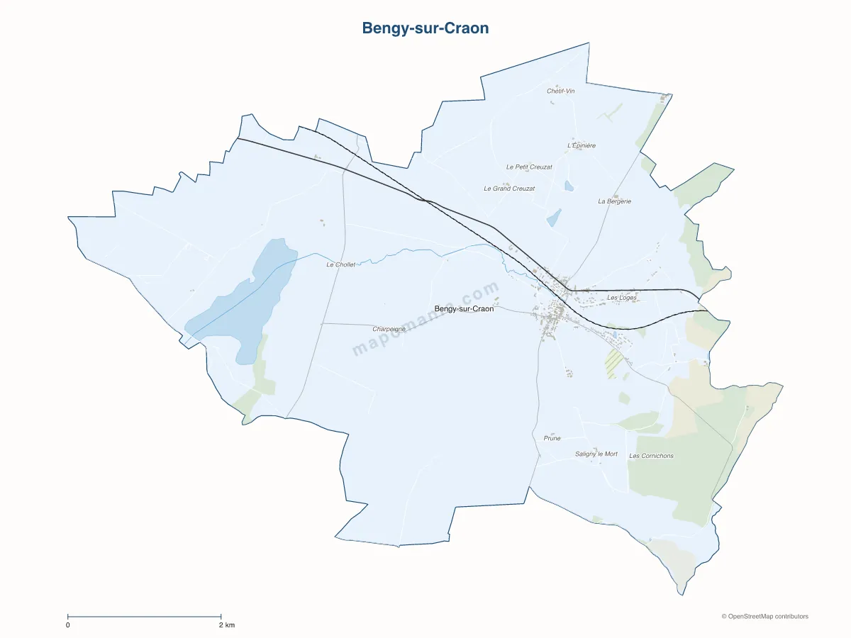 Carte de Bengy-sur-Craon à personnaliser