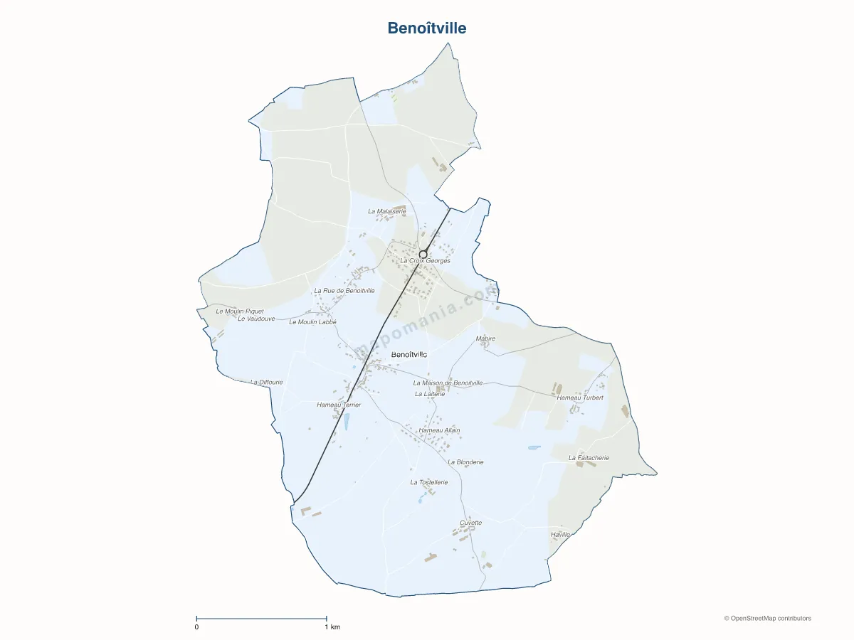 Carte de Benoîtville à personnaliser