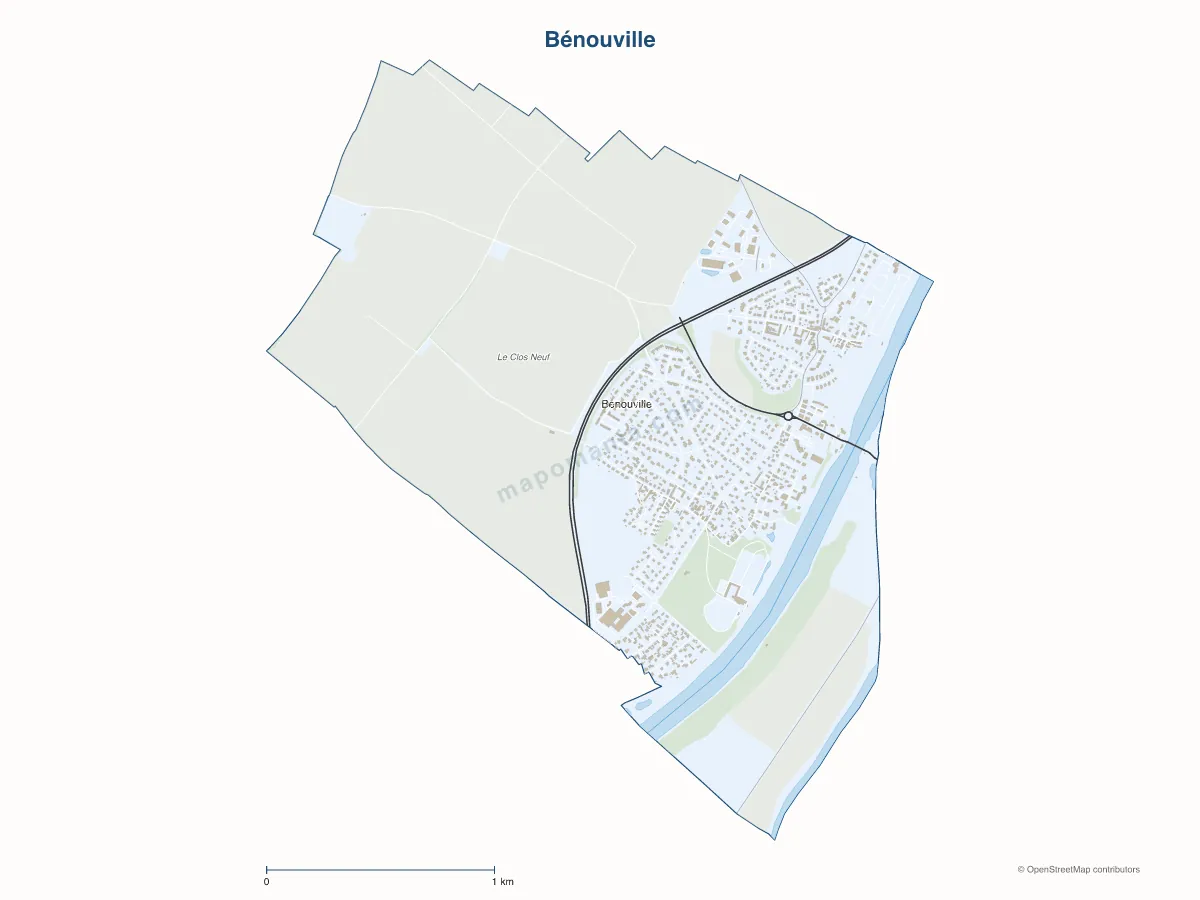 Carte de Bénouville à personnaliser