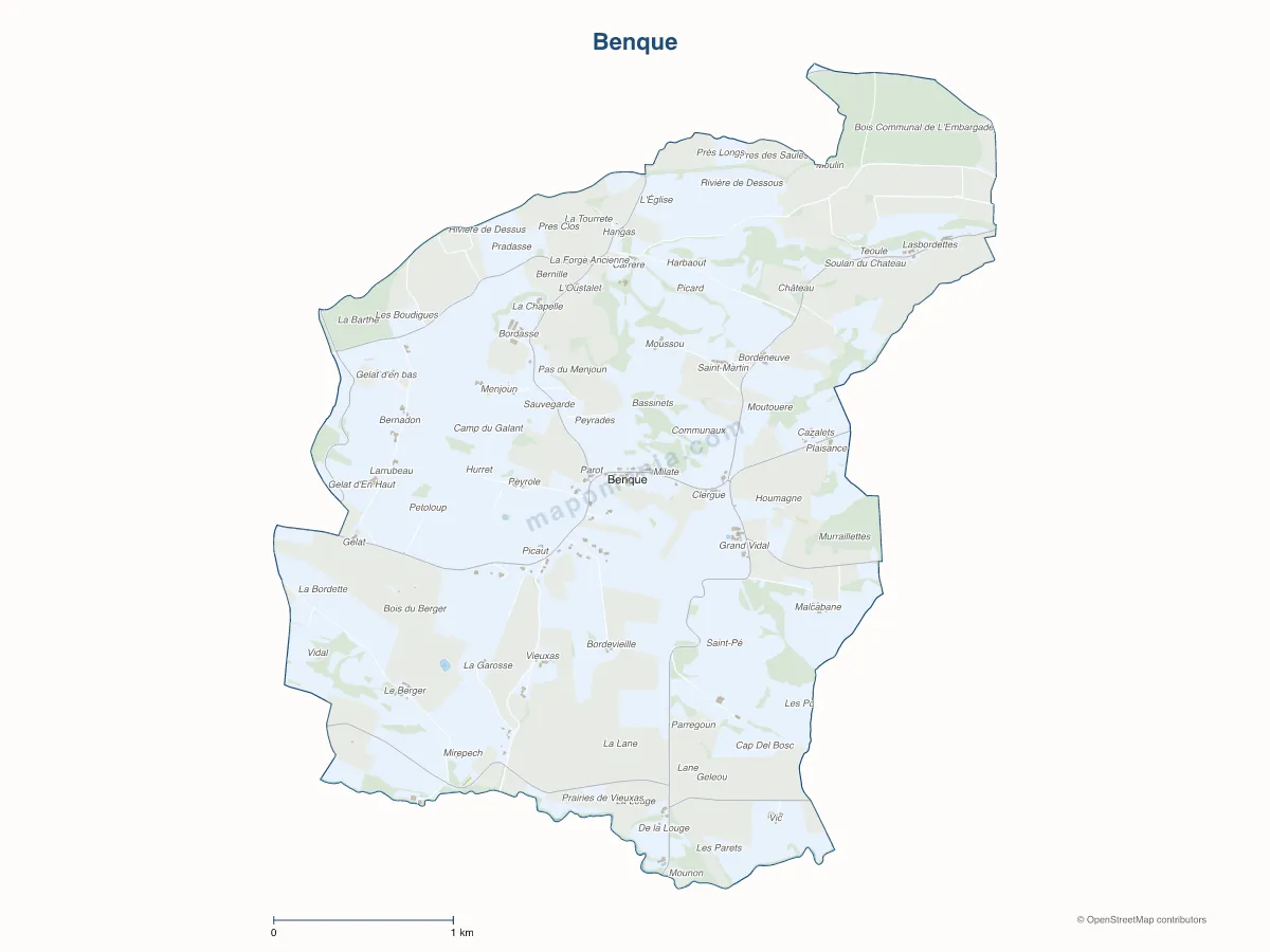 Carte de Benque à personnaliser