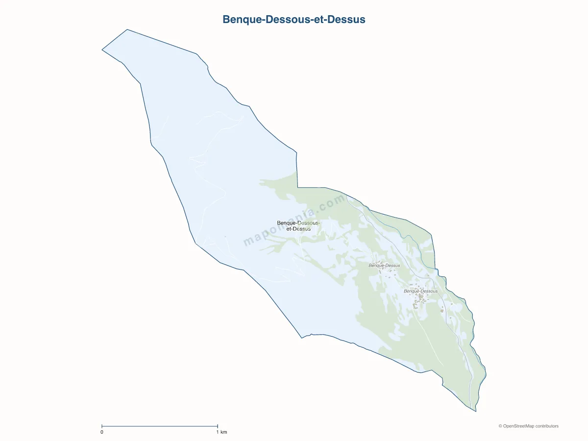 Carte de Benque-Dessous-et-Dessus à personnaliser