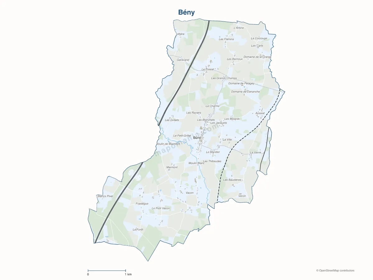 Carte de Bény à personnaliser