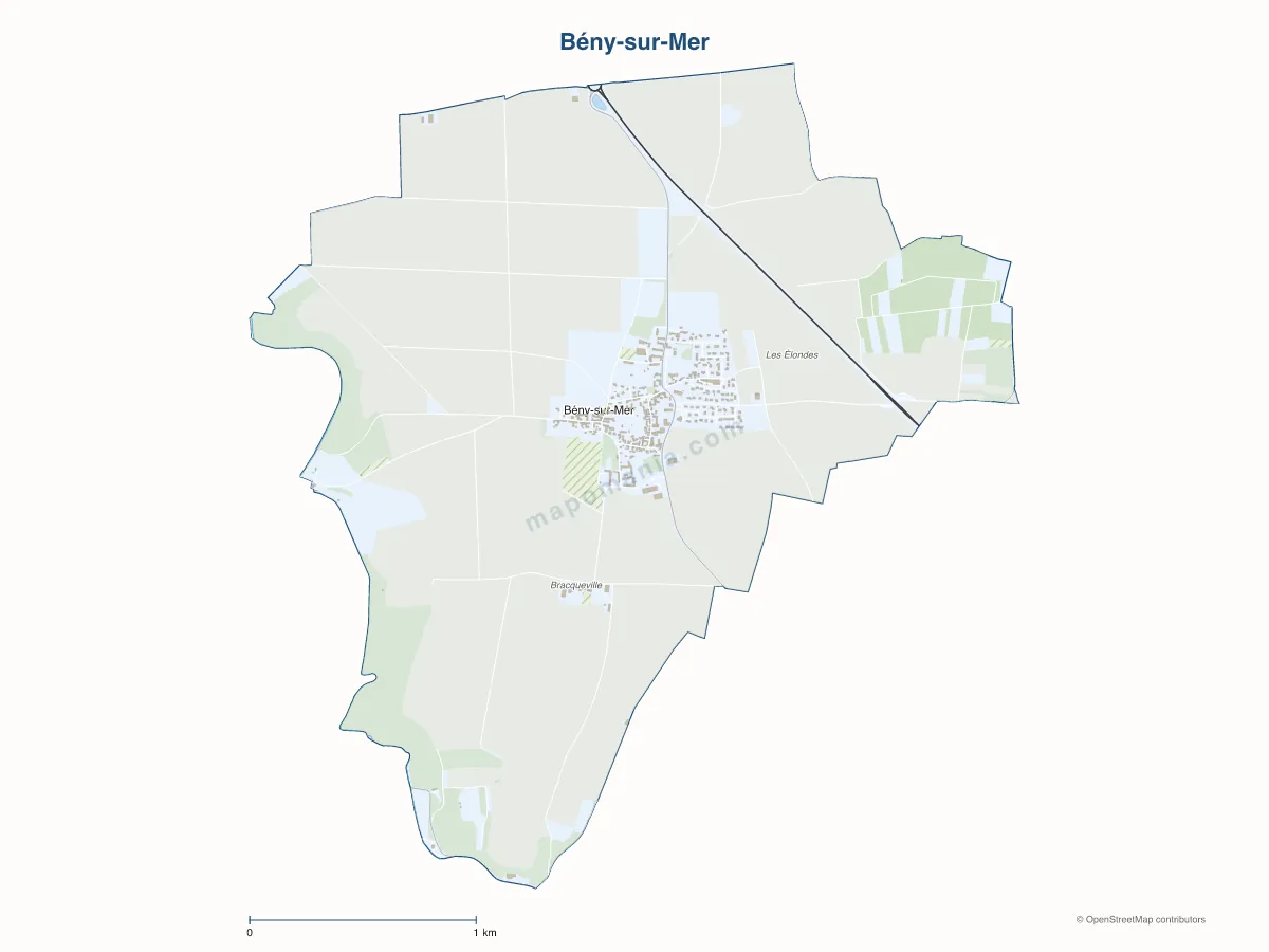 Carte de Bény-sur-Mer à personnaliser