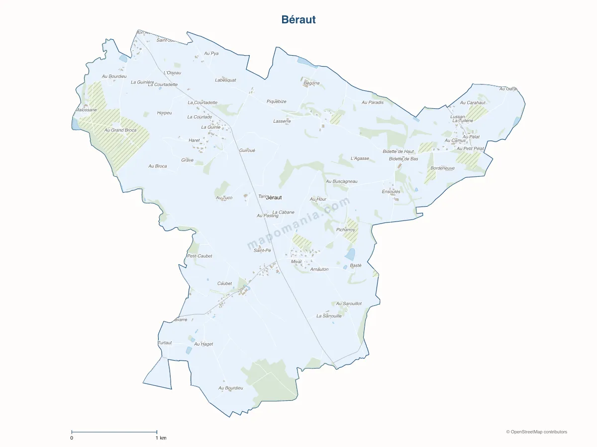 Carte de Béraut à personnaliser
