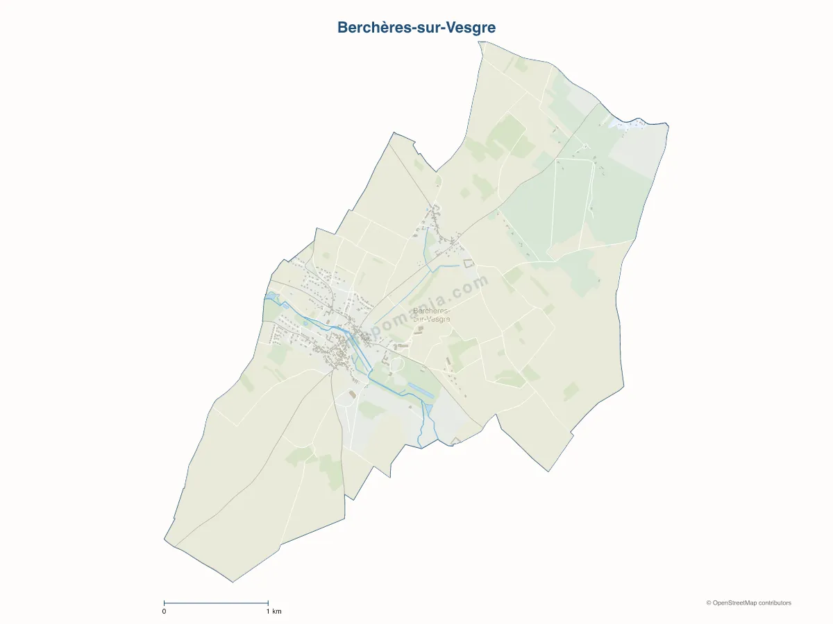 Carte de Berchères-sur-Vesgre à personnaliser