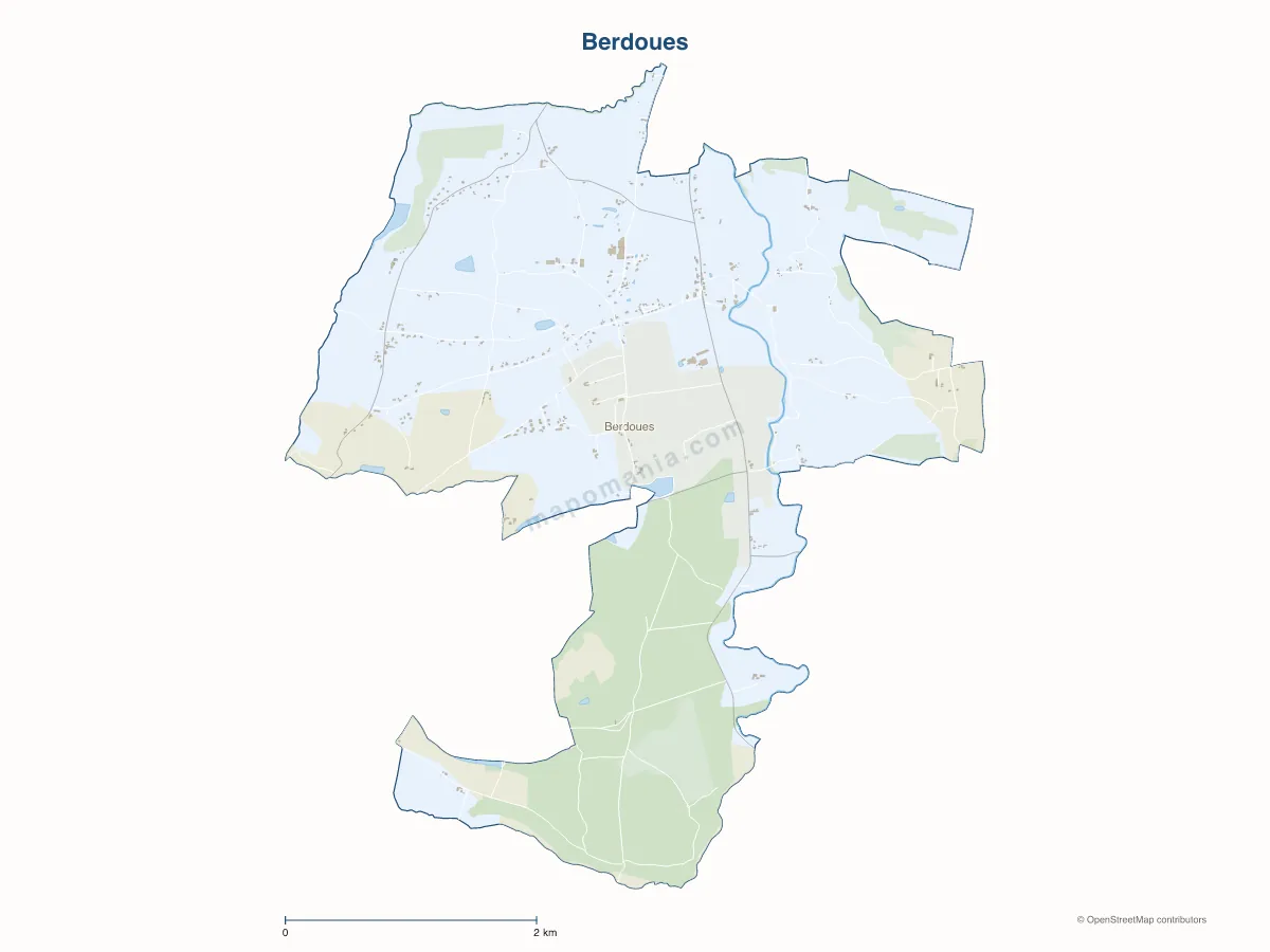 Carte de Berdoues à personnaliser