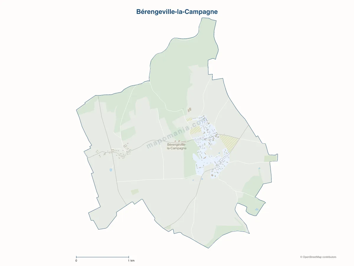 Carte de Bérengeville-la-Campagne à personnaliser