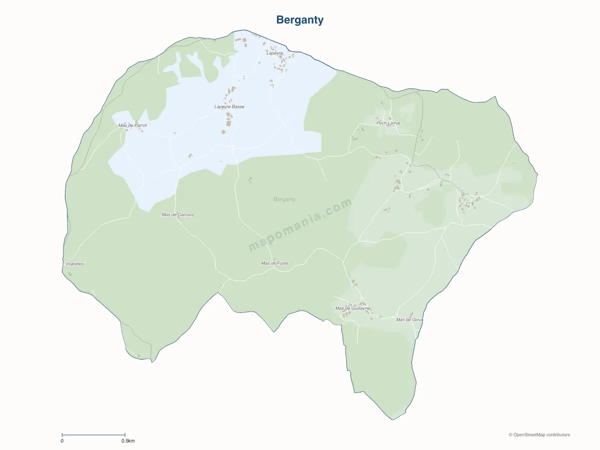 Carte de Berganty à personnaliser