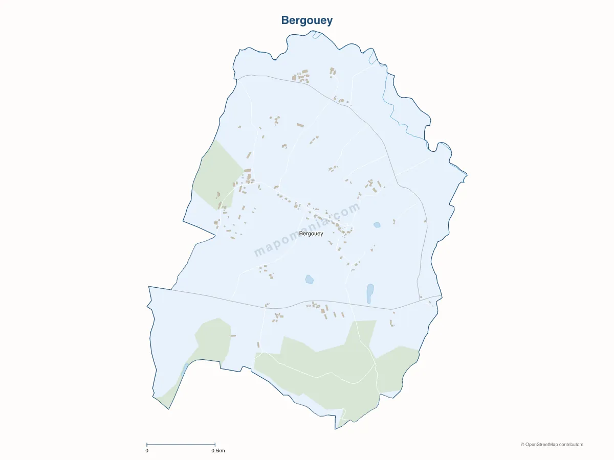 Carte de Bergouey à personnaliser