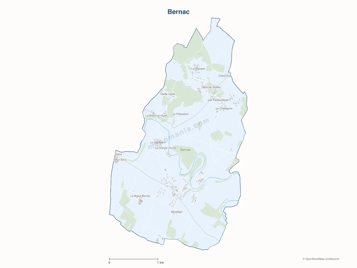 Carte de Bernac à personnaliser