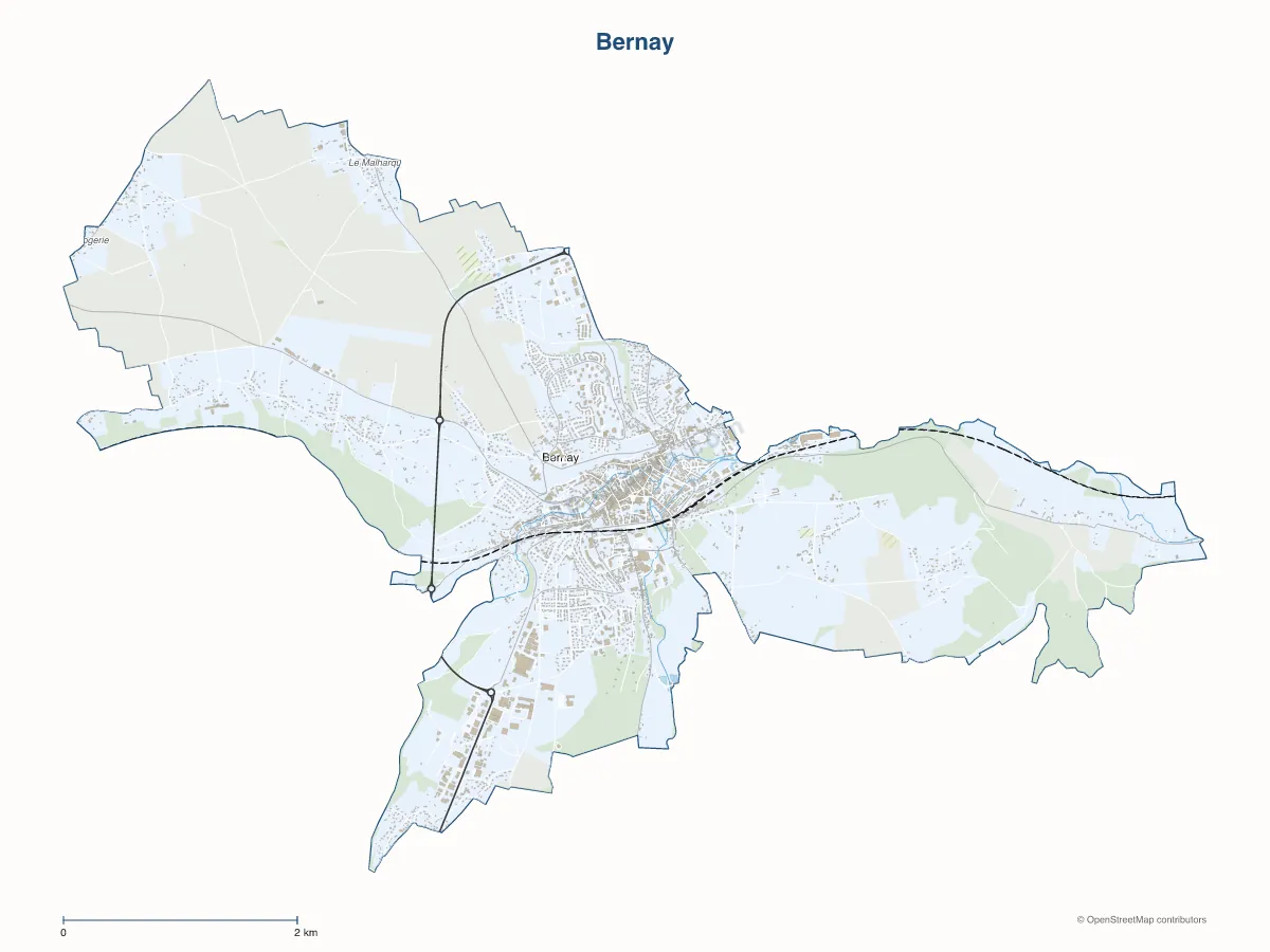 Carte de Bernay à personnaliser
