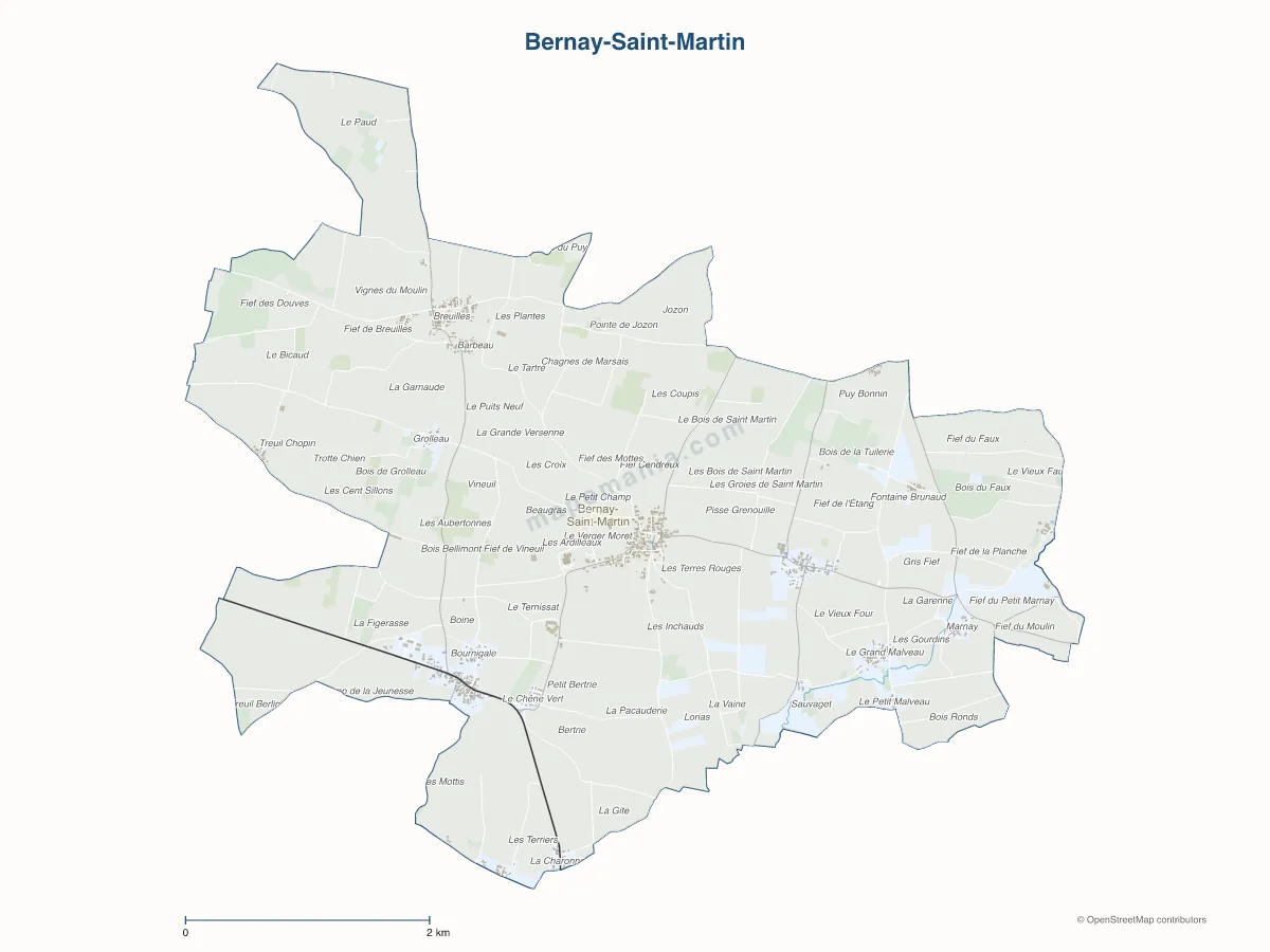 Carte de Bernay-Saint-Martin à personnaliser