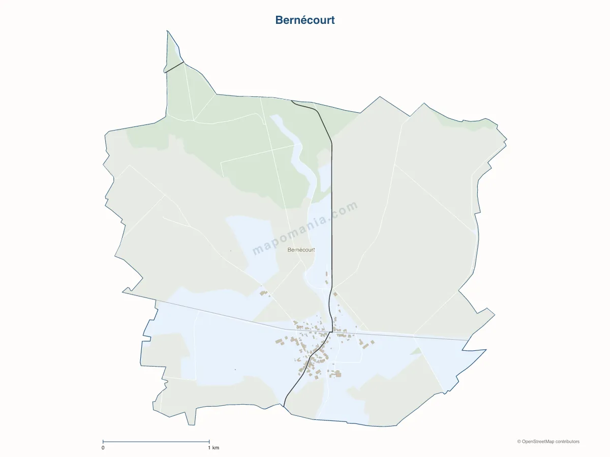 Carte de Bernécourt à personnaliser