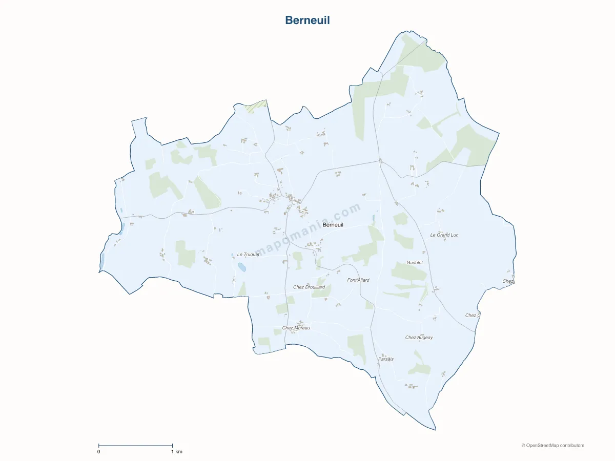 Carte de Berneuil à personnaliser