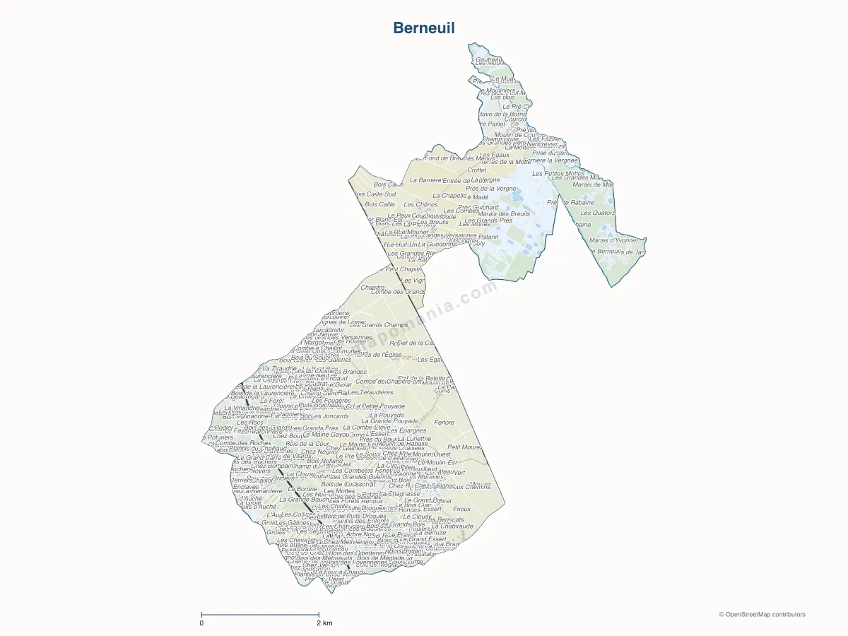 Carte de Berneuil à personnaliser