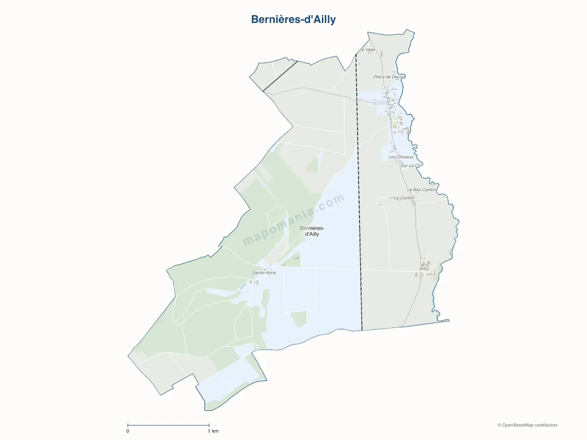 Carte de Bernières-d'Ailly à personnaliser