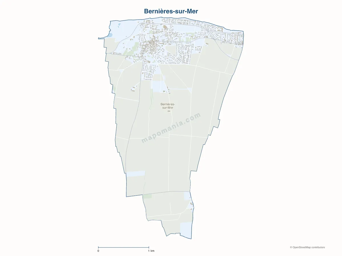 Carte de Bernières-sur-Mer à personnaliser