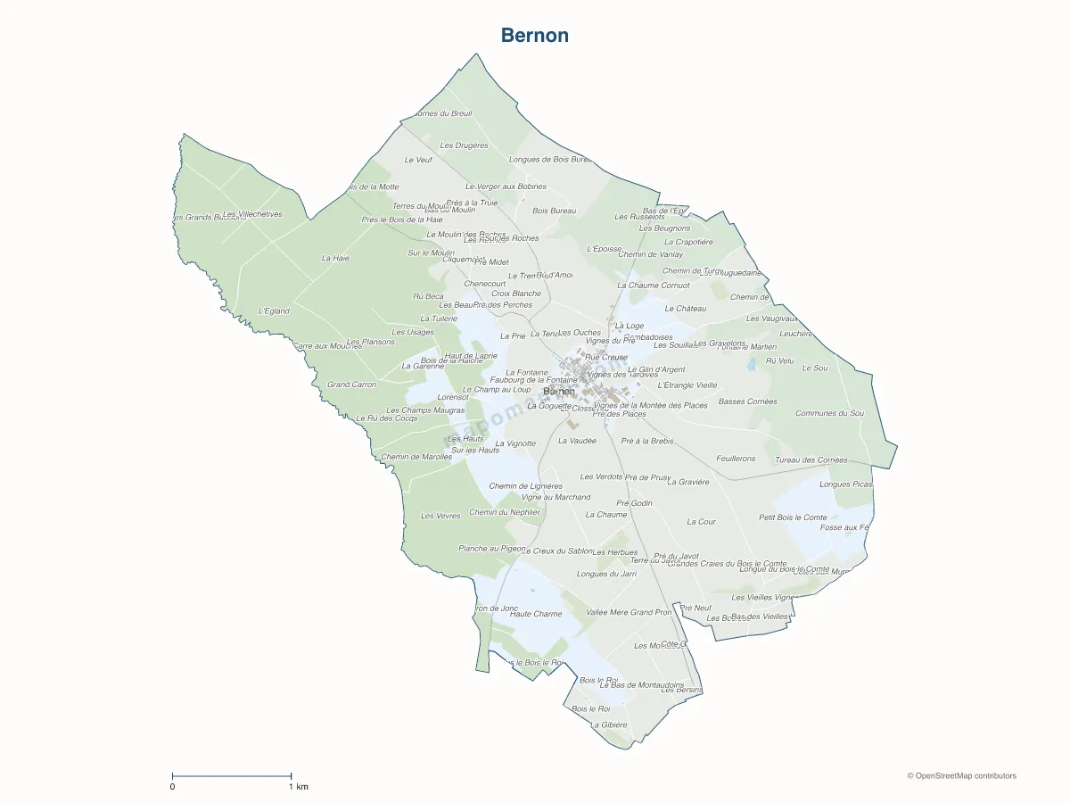 Carte de Bernon à personnaliser