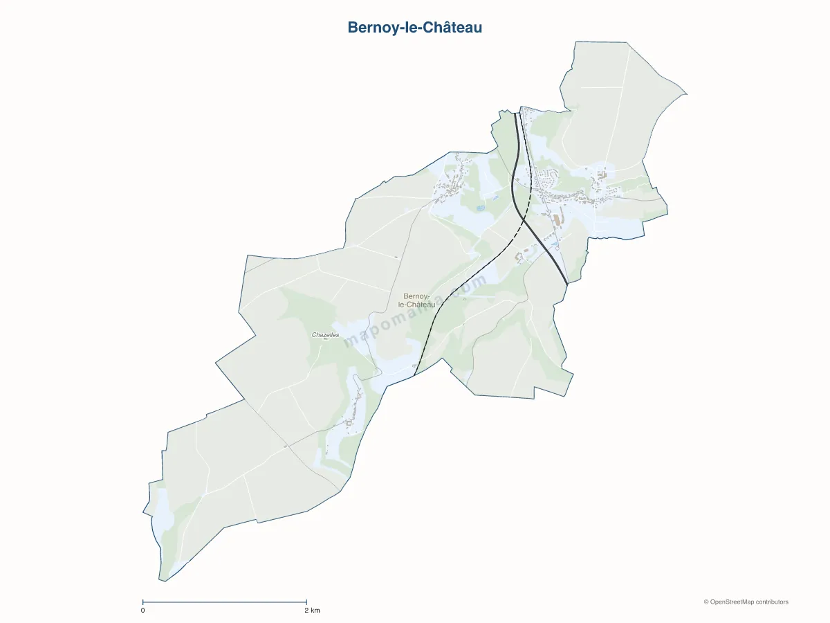 Carte de Bernoy-le-Château à personnaliser