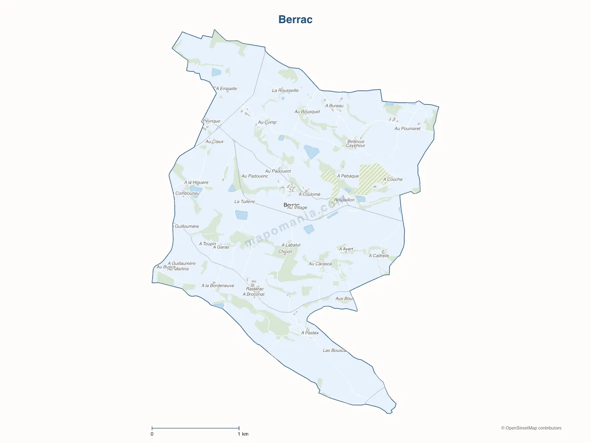Carte de Berrac à personnaliser