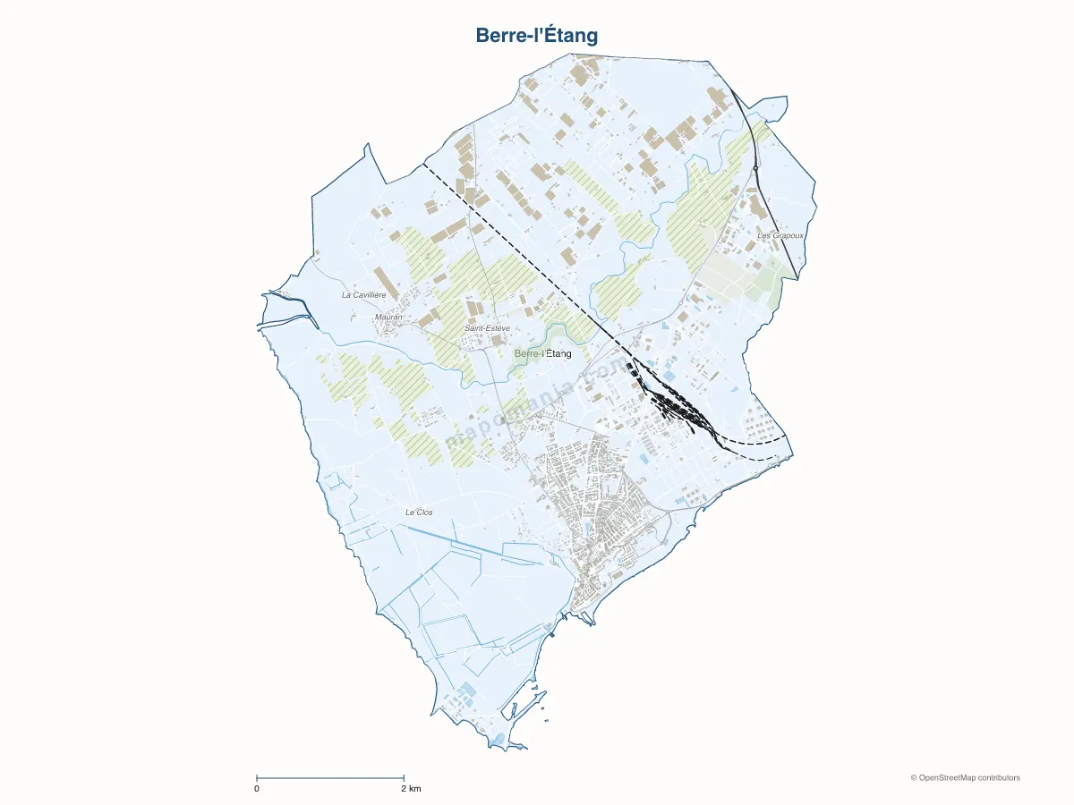 Carte de Berre-l'Étang à personnaliser