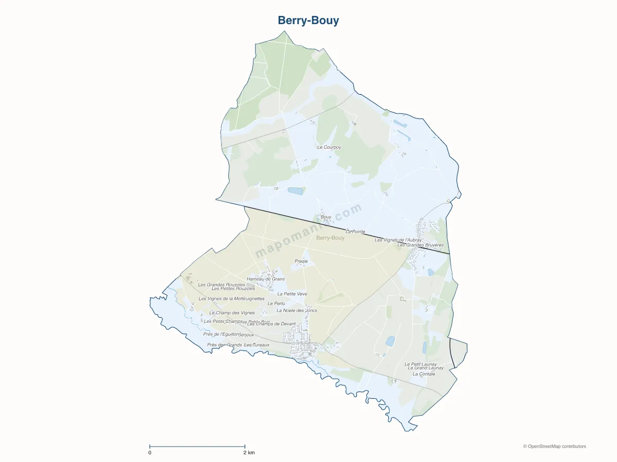 Carte de Berry-Bouy à personnaliser