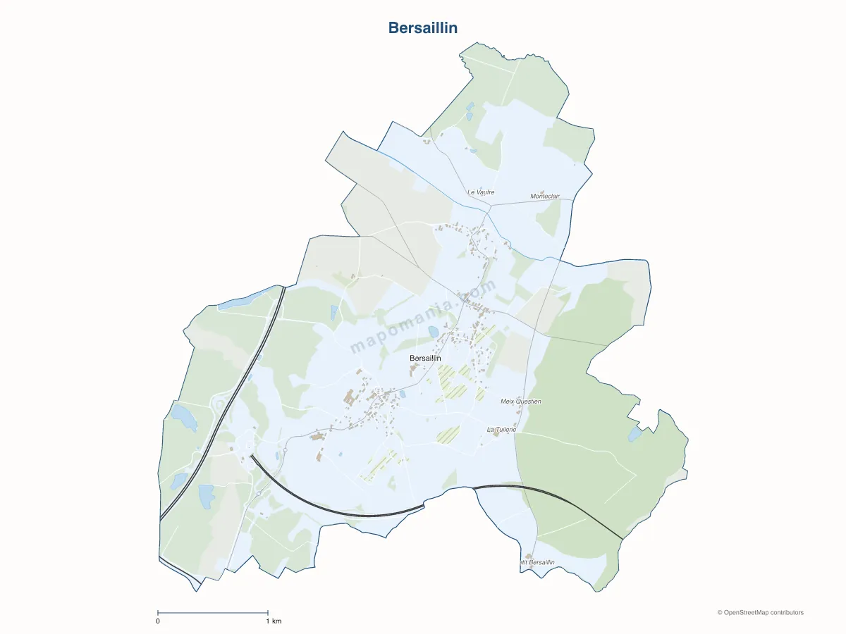 Carte de Bersaillin à personnaliser