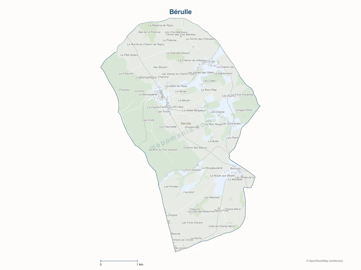 Carte de Bérulle à personnaliser