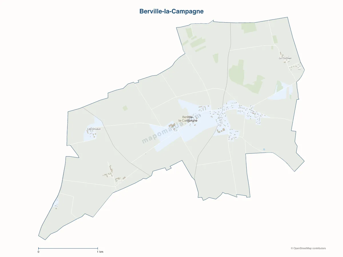 Carte de Berville-la-Campagne à personnaliser