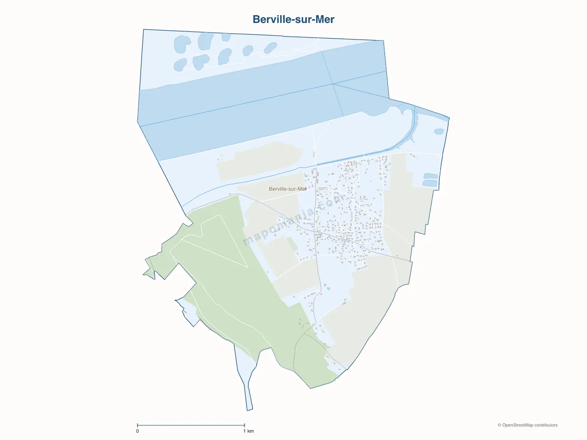 Carte de Berville-sur-Mer à personnaliser