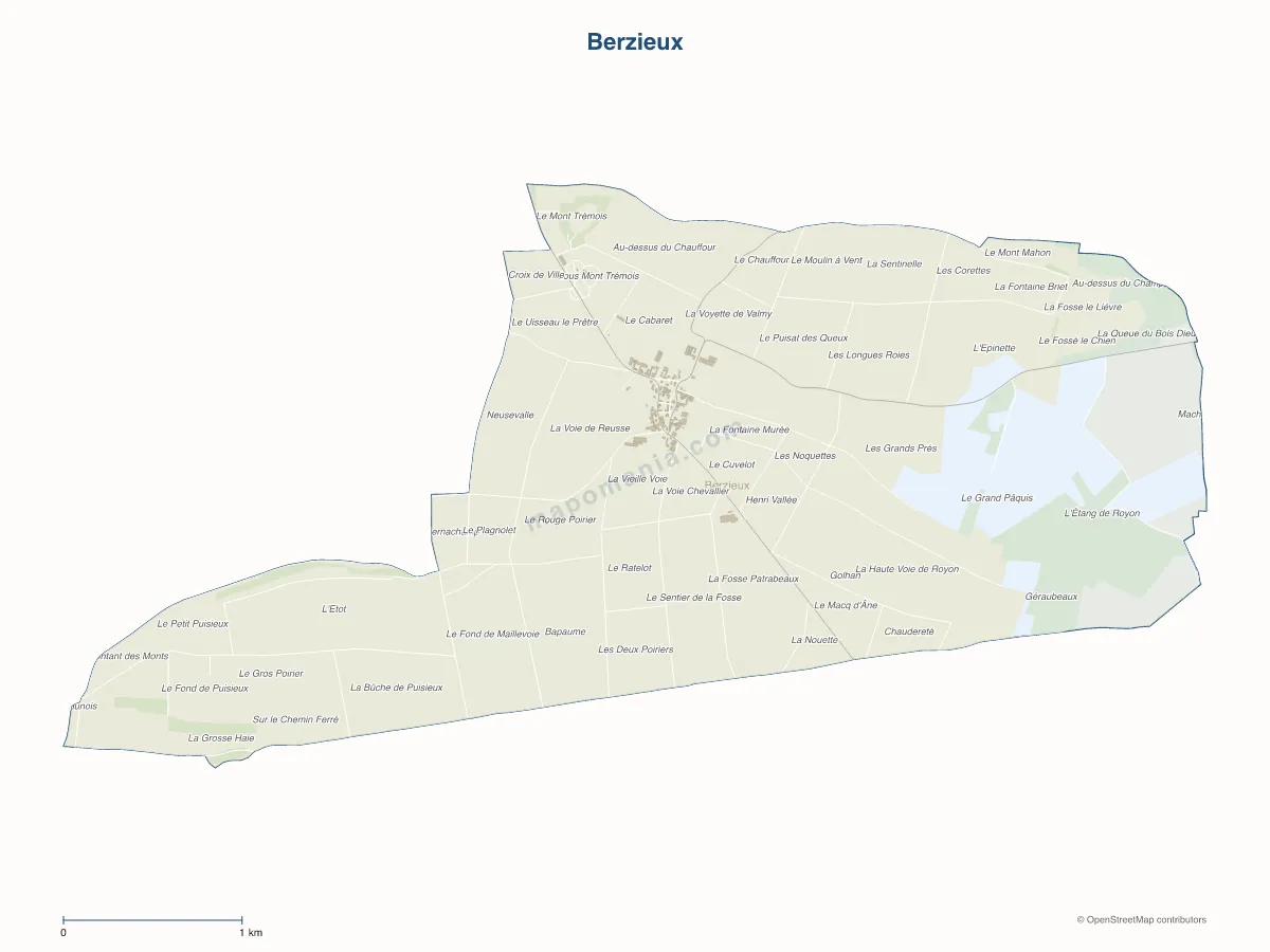 Carte de Berzieux à personnaliser