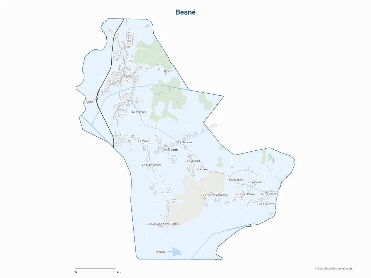 Carte de Besné à personnaliser