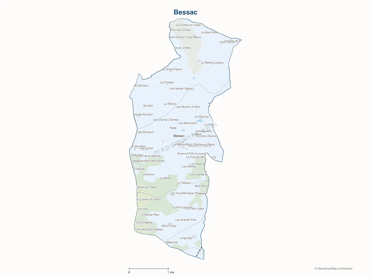 Carte de Bessac à personnaliser