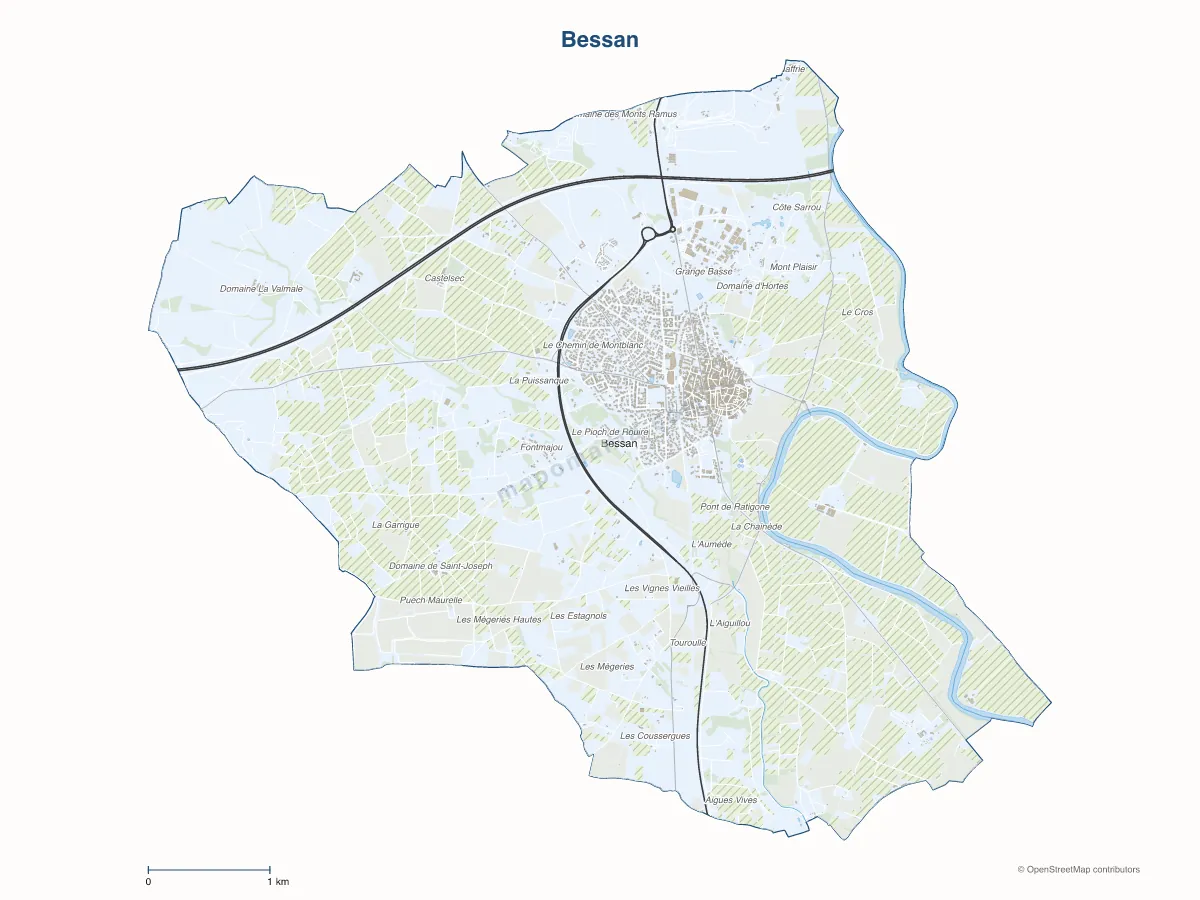 Carte de Bessan à personnaliser